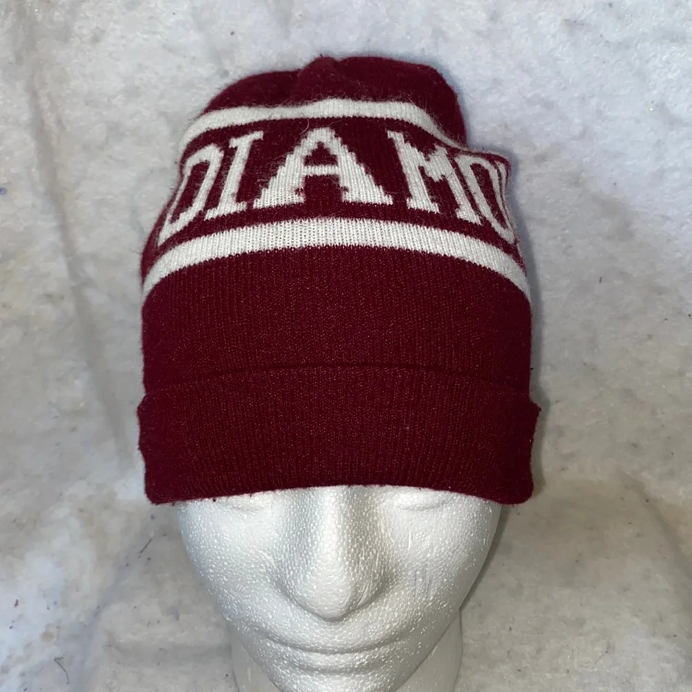 Diamond Supply Co Burgundy And White Beanie - Picture 2 of 9